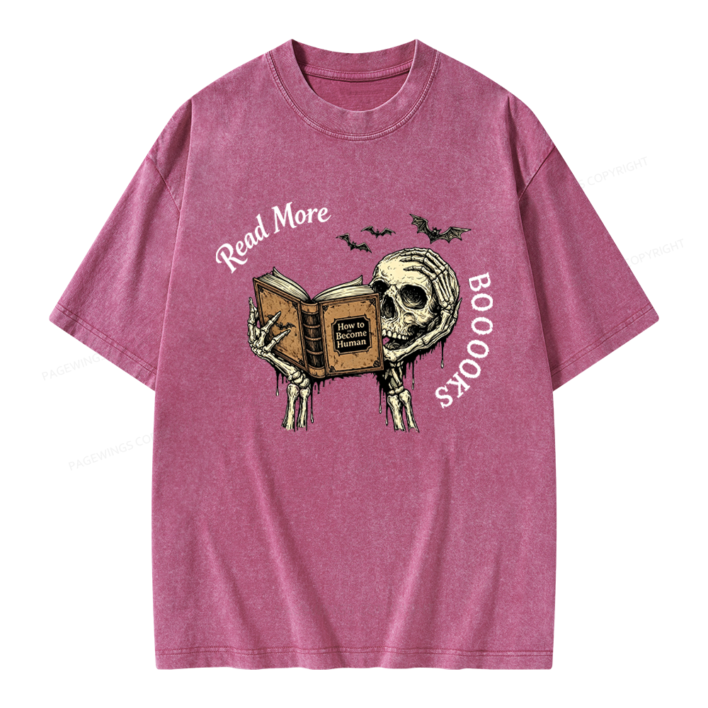 Pagewings Read More Books Unisex Washed T-shirt
