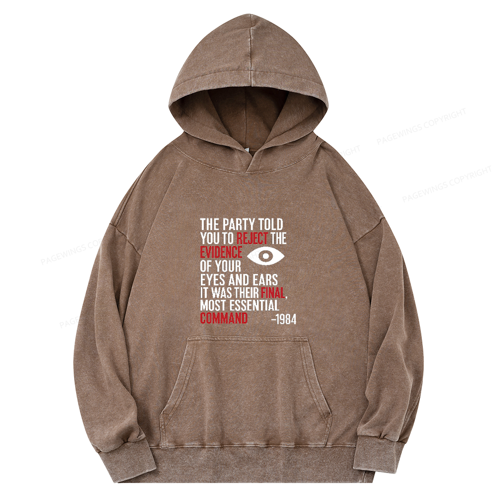 Pagewings Dystopia Quote Unisex Washed Hoodie