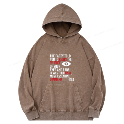 Pagewings Dystopia Quote Unisex Washed Hoodie