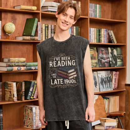 Pagewings Vintage Reading Since Late 1900s Unisex Washed Tank Top