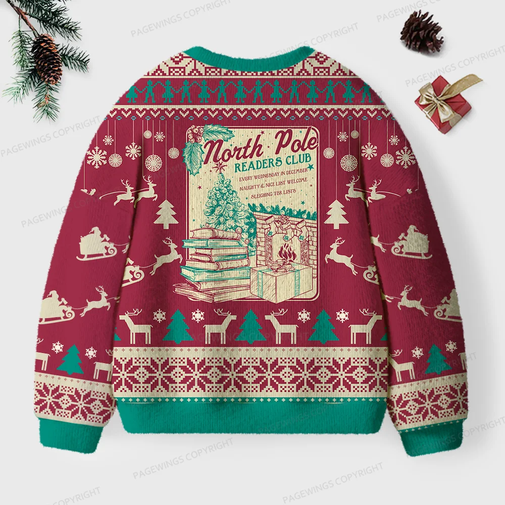 Pagewings North Pole Readers Club Unisex Ugly Knit Sweatshirt