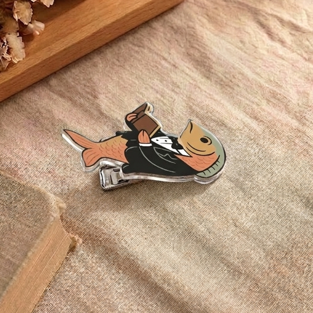 Pagewings Reading Fish Acrylic Hair Clip