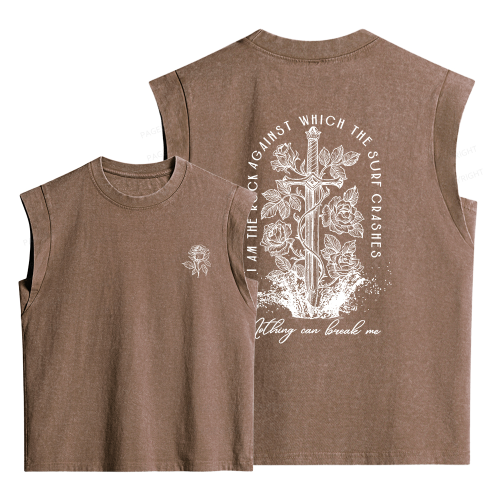Pagewings Nothing Can Break Me Women's Washed Tank Top