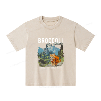 Pagewings Broccoli the Fierce Unisex Kids Washed T-shirt