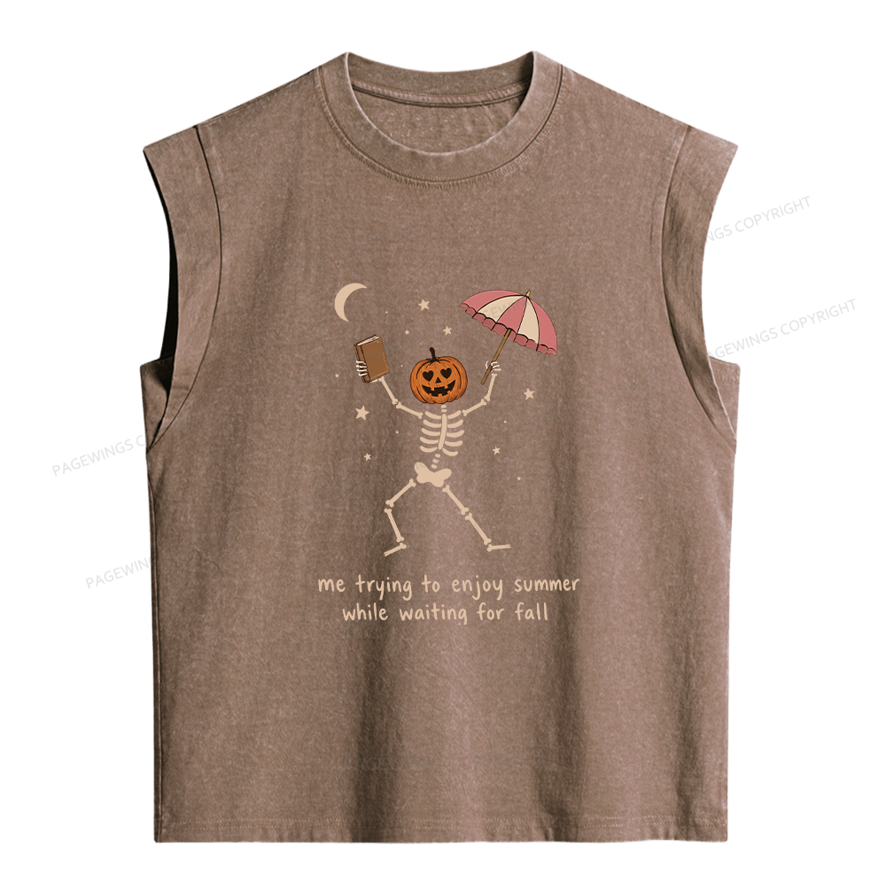 Pagewings Waiting For Fall  Women's Washed Tank Top