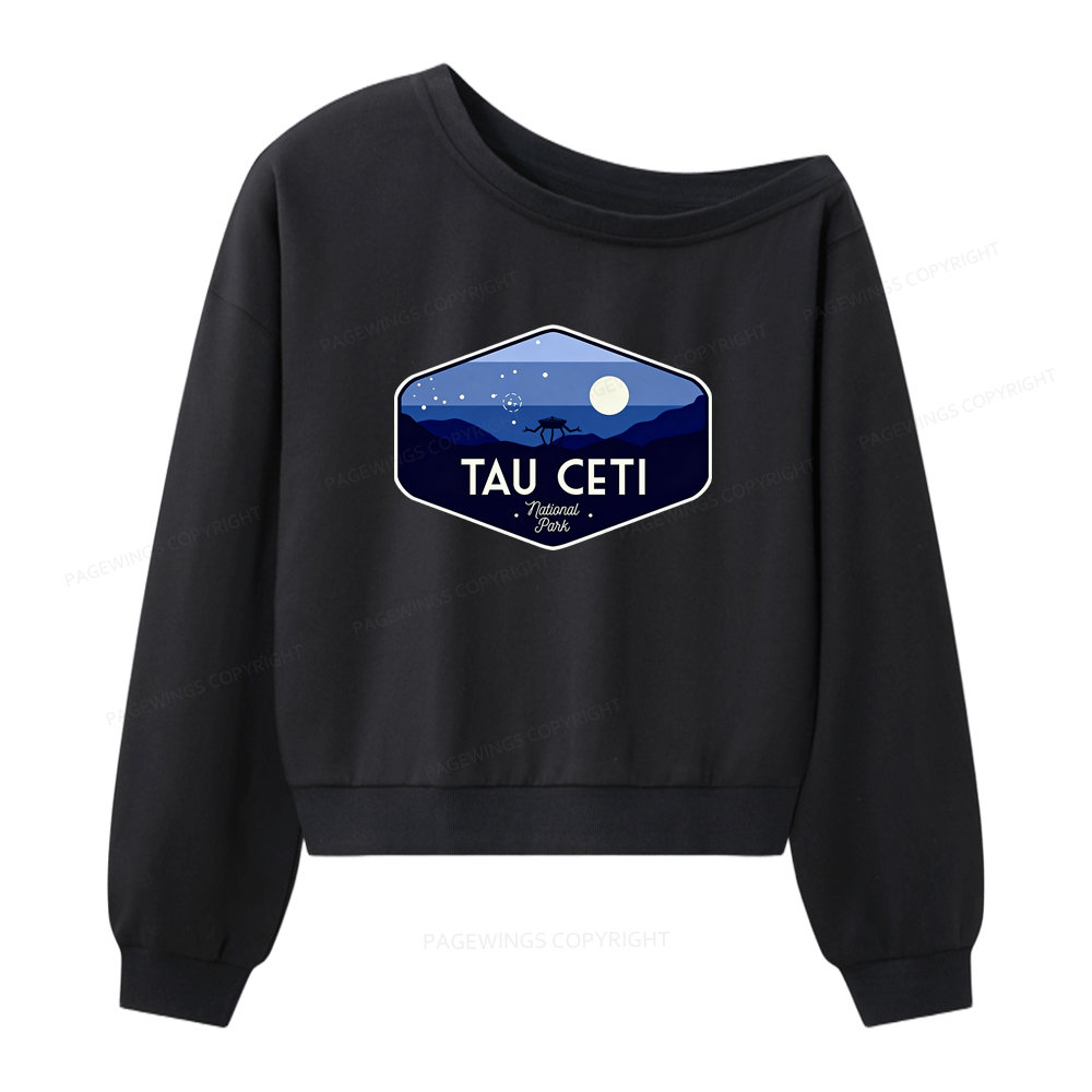Pagewings Tau Ceti Women Off Shoulder Sweatshirt