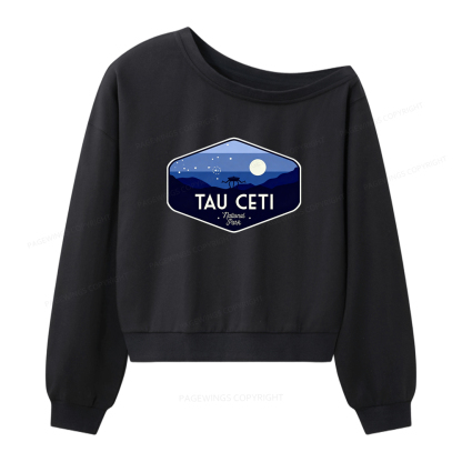 Pagewings Tau Ceti Women Off Shoulder Sweatshirt