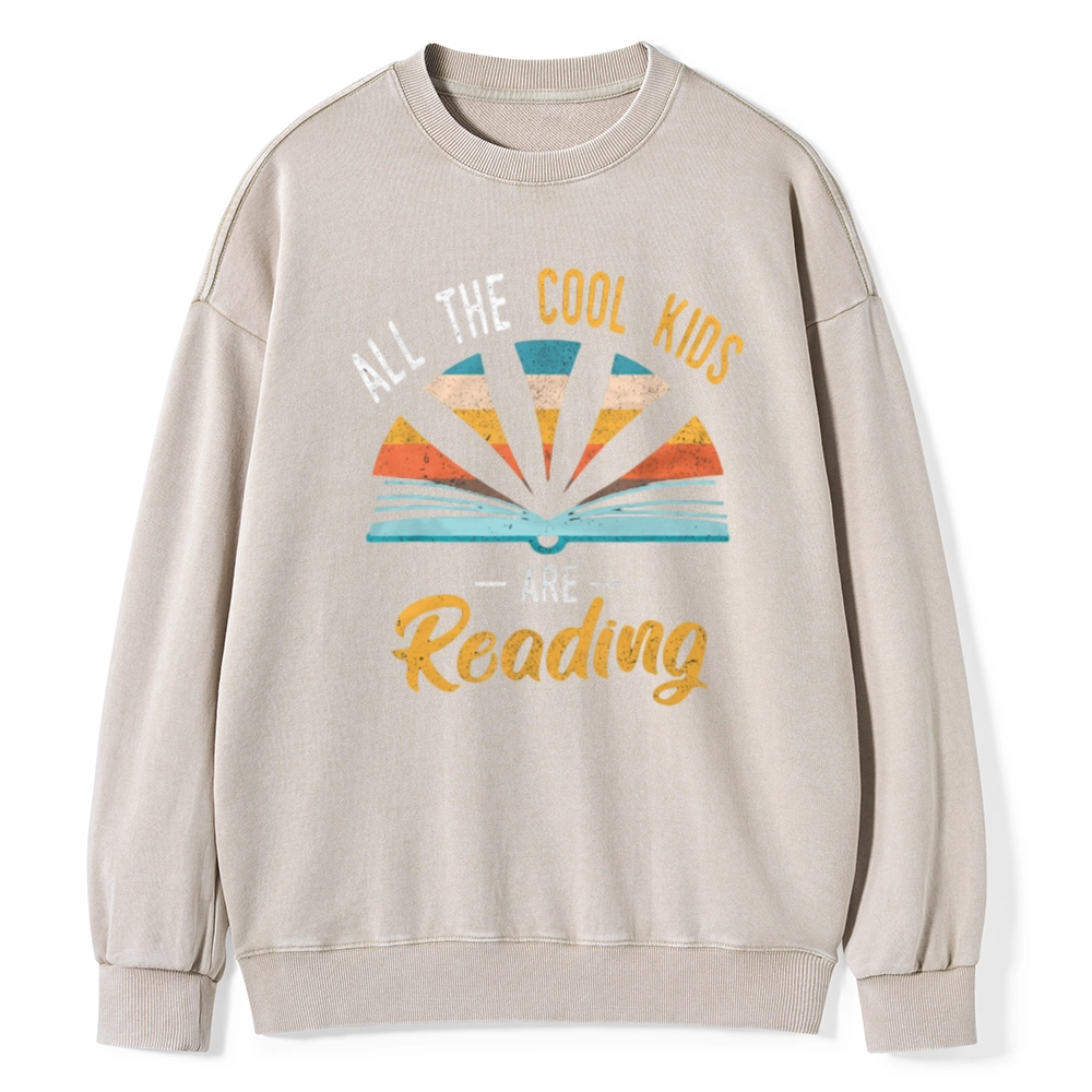 Pagewings All the Cool Kids are Reading Unisex Washed Sweatshirt