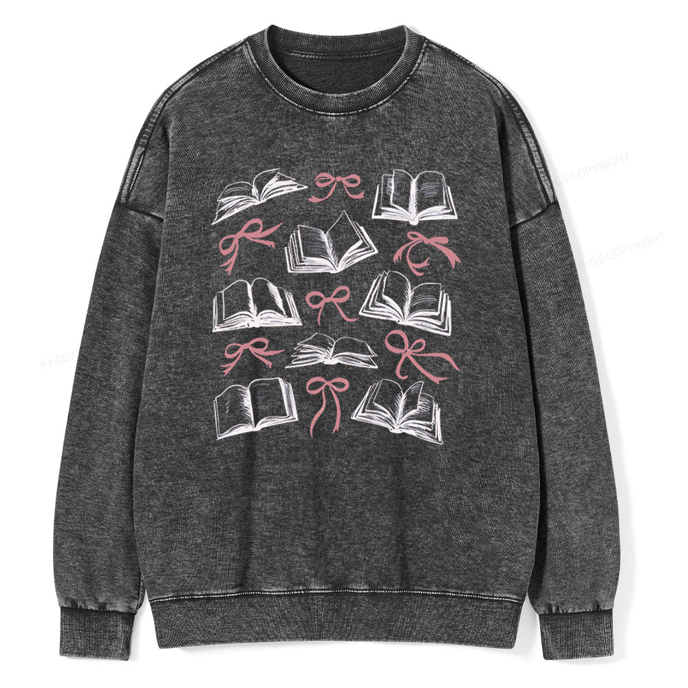 Pagewings Books and ribbons Unisex Washed Sweatshirt