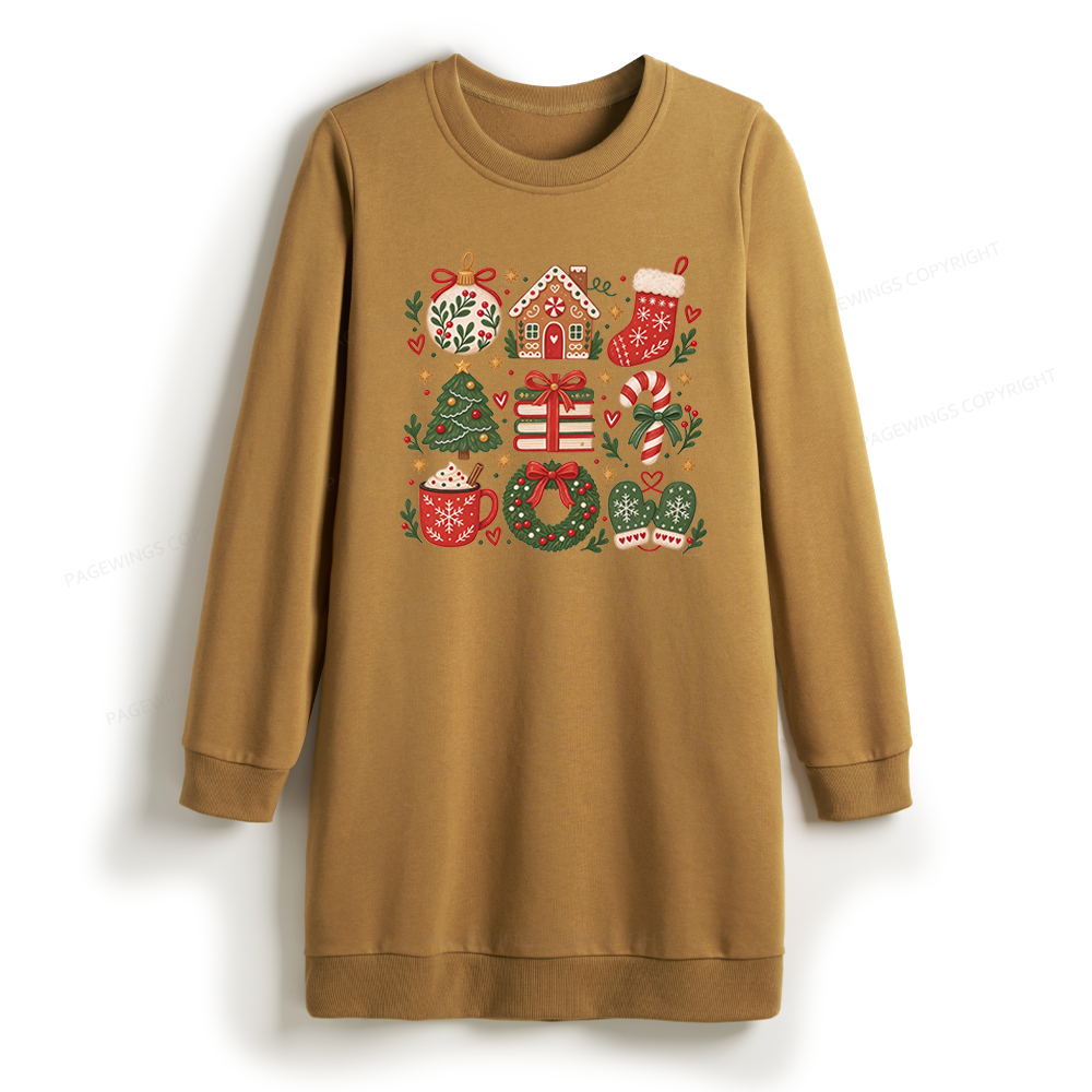 Pagewings Christmas Gift Sweatshirt Dress