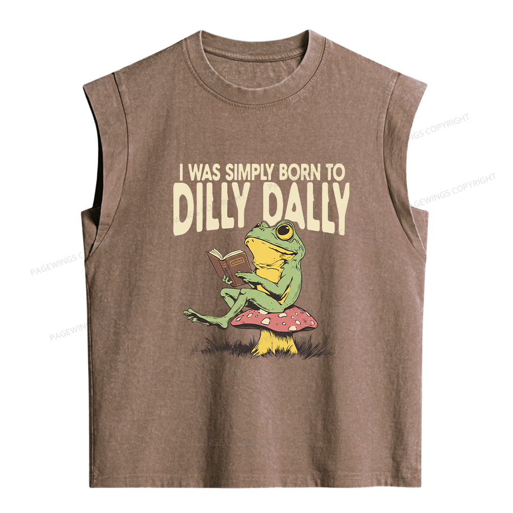 Pagewing Born to Dilly Dally Women's Washed Tank Top
