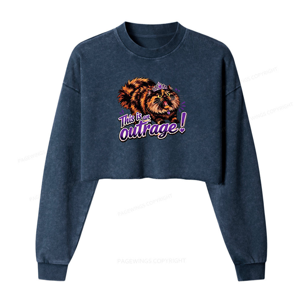 Pagewings Sci-Fi Bookish Washed Crop Sweatshirt