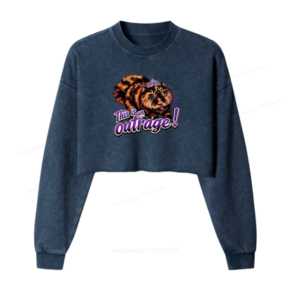 Pagewings Sci-Fi Bookish Washed Crop Sweatshirt