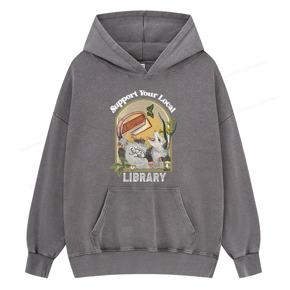 Pagewings Library Readers Make Leaders Jersey Unisex Washed Hoodie