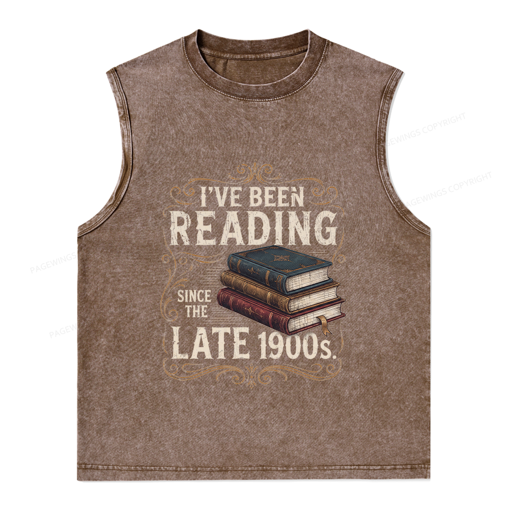 Pagewings Vintage Reading Since Late 1900s Unisex Washed Tank Top
