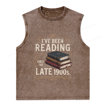 Pagewings Vintage Reading Since Late 1900s Unisex Washed Tank Top