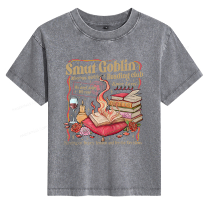 Pagewings Smut Goblin Dark Romance Bookish Women's Washed T-shirt