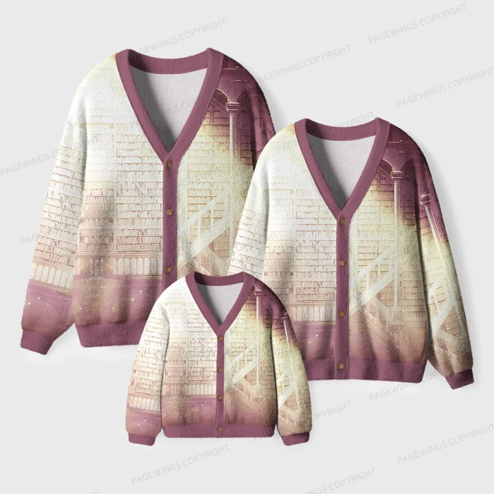 Pagewings Library Unisex Ugly Cardigan Sweaters