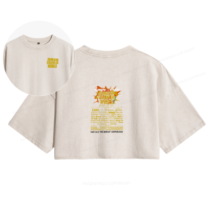 Pagewings Fuel Your Imagination With Sci-Fi World Tour Women's Washed Cropped T-shirt