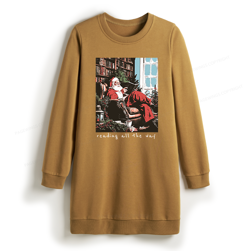 Pagewings Bookish Christmas Sweatshirt Dress