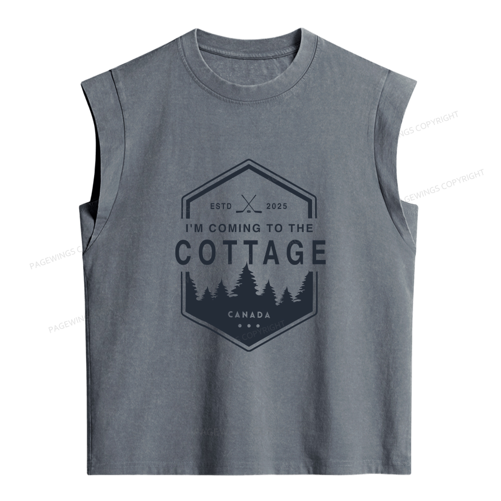 Pagewings Coming To The Cottage Women's Washed Tank Top