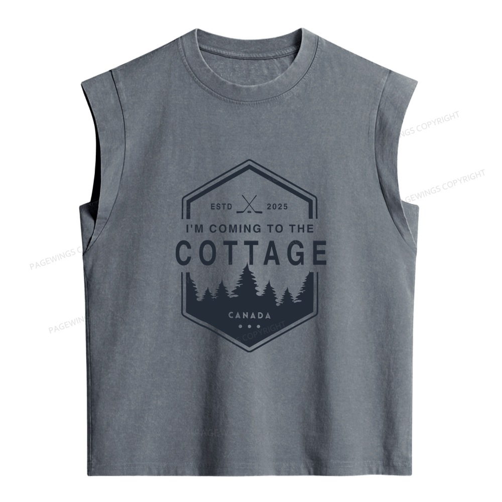 Pagewings Coming To The Cottage Women's Washed Tank Top