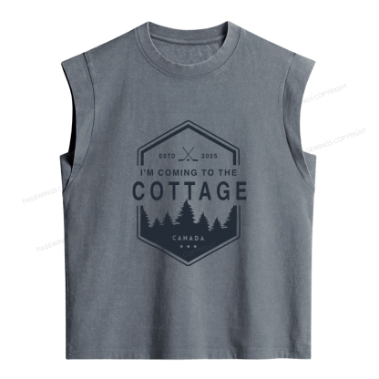 Pagewings Coming To The Cottage Women's Washed Tank Top