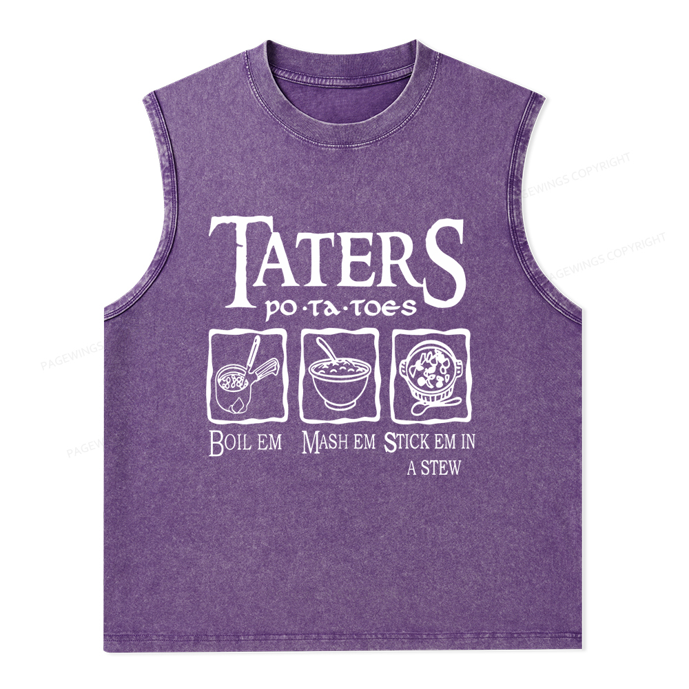 Pagewings Taters PoTaToes Unisex Washed Tank Top