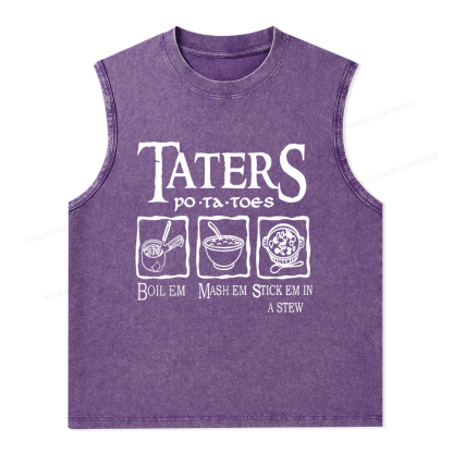 Pagewings Taters PoTaToes Unisex Washed Tank Top
