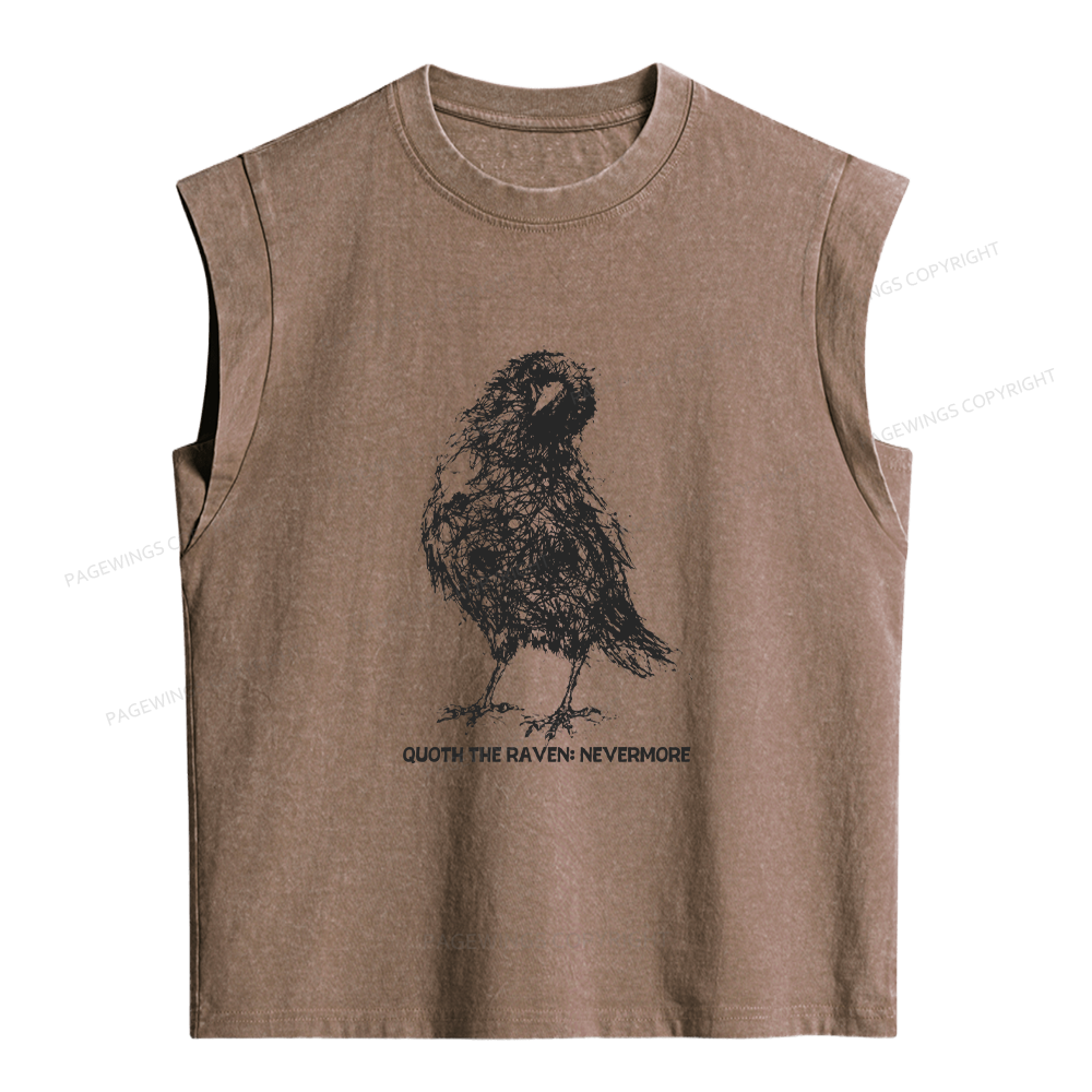 Pagewings Nevermore Crow Women's Washed Tank Top