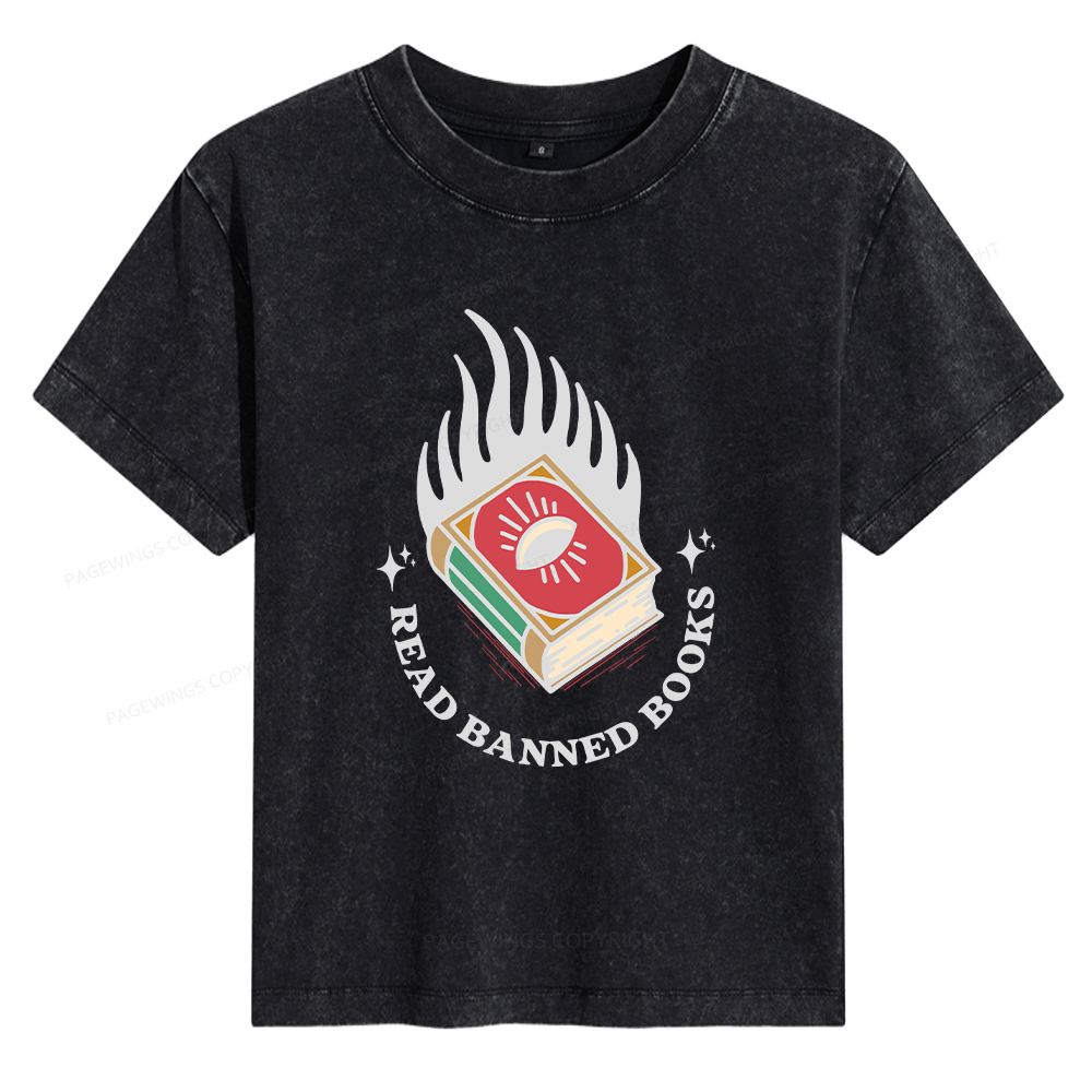 Pagewings Read Banned Books Women's Washed T-shirt