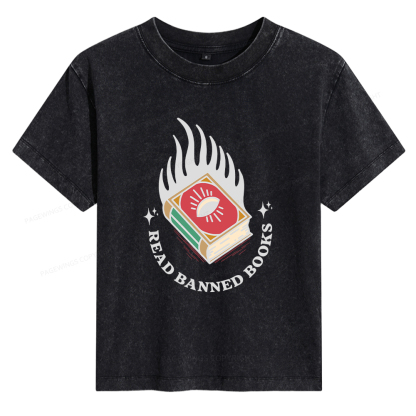 Pagewings Read Banned Books Women's Washed T-shirt