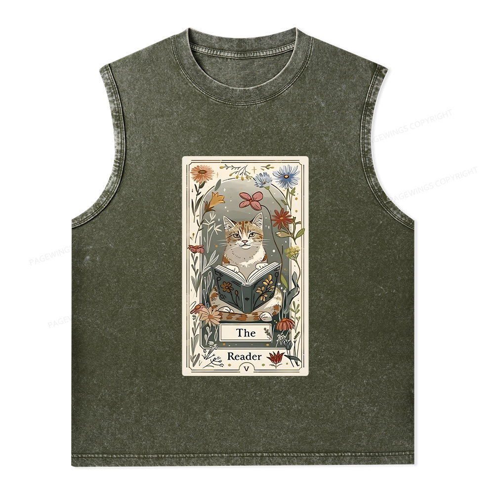 Pagewings The Reader Unisex Washed Tank Top