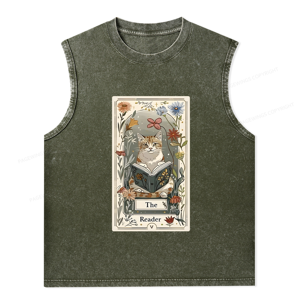 Pagewings The Reader Unisex Washed Tank Top