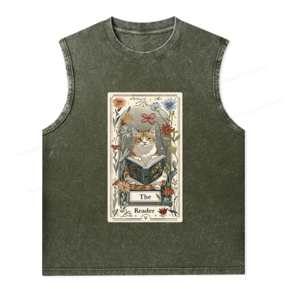 Pagewings The Reader Unisex Washed Tank Top
