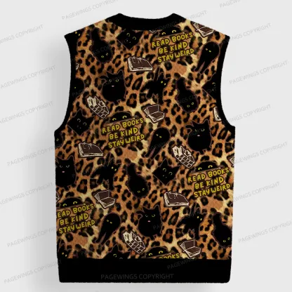 Pagewings Read Books Be Kind Stay Weird Unisex V-Neck Ugly Knit Vest