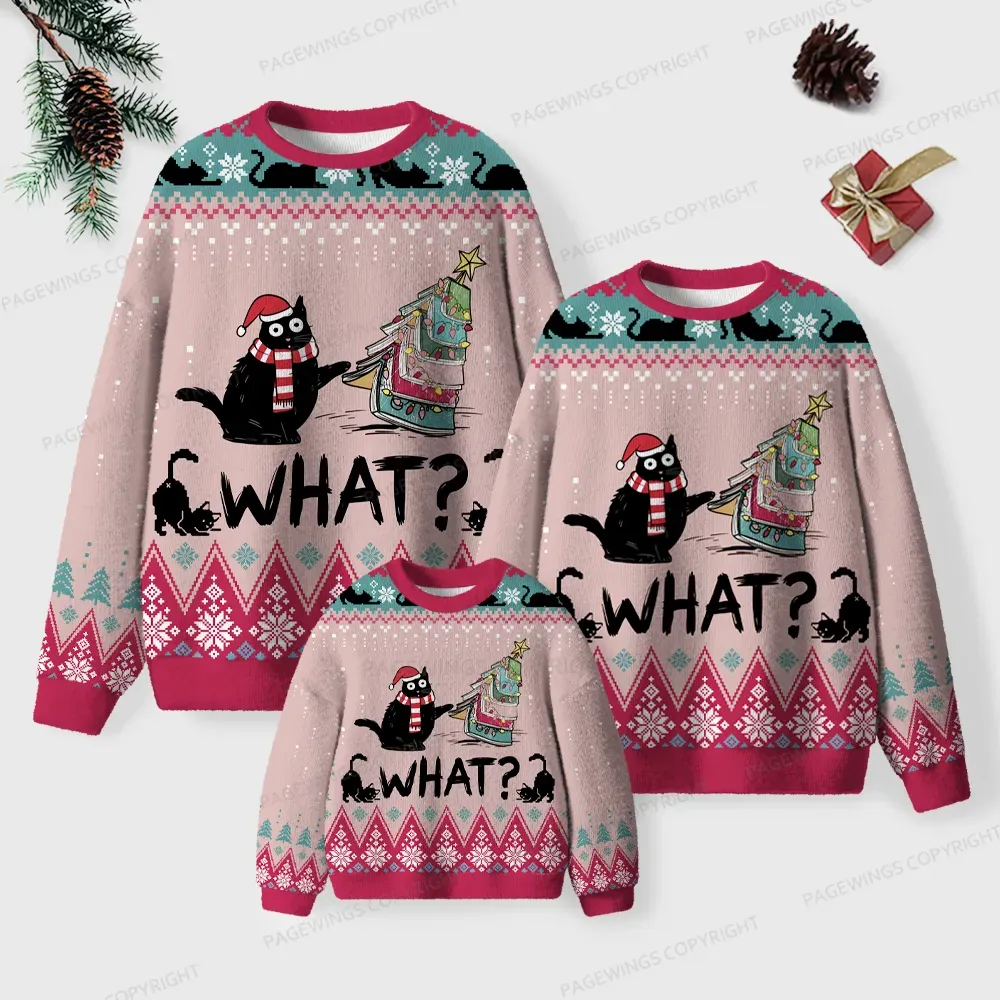 Pagewings What Unisex Ugly Knit Sweatshirt