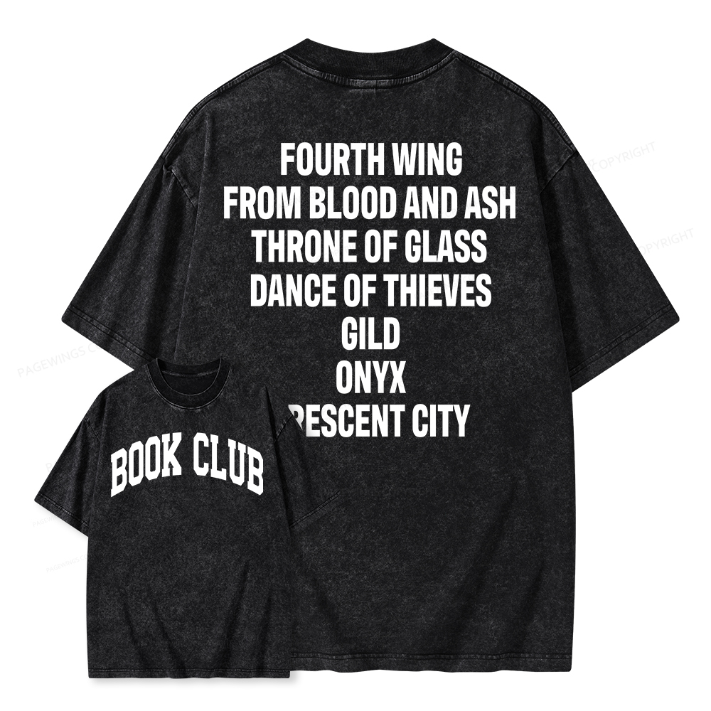 Pagewings Personalized Book Club Unisex Washed T-shirt