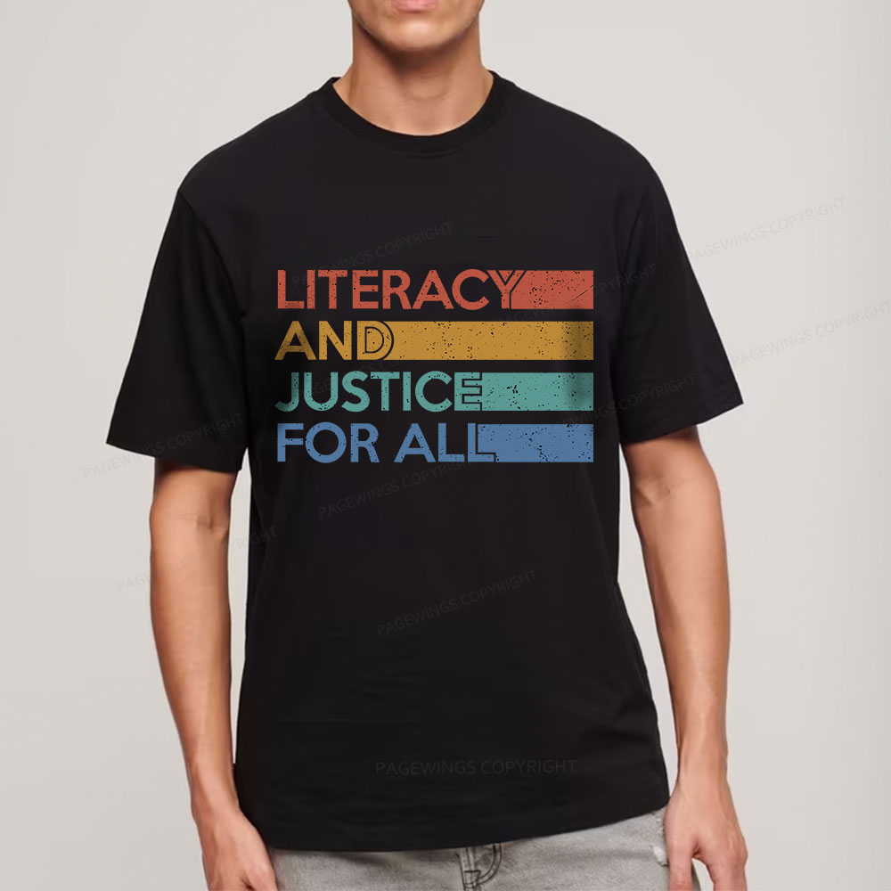 Pagewing Literacy and Justice For All  Unisex Classic T-shirt