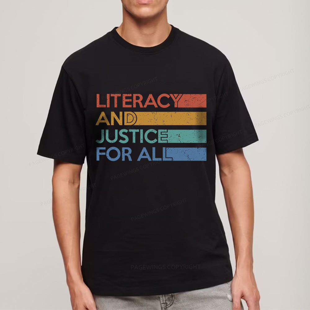 Pagewing Literacy and Justice For All Unisex Classic T-shirt