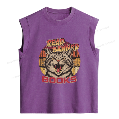 Pagewings Read Banned Books Women's Washed Tank Top