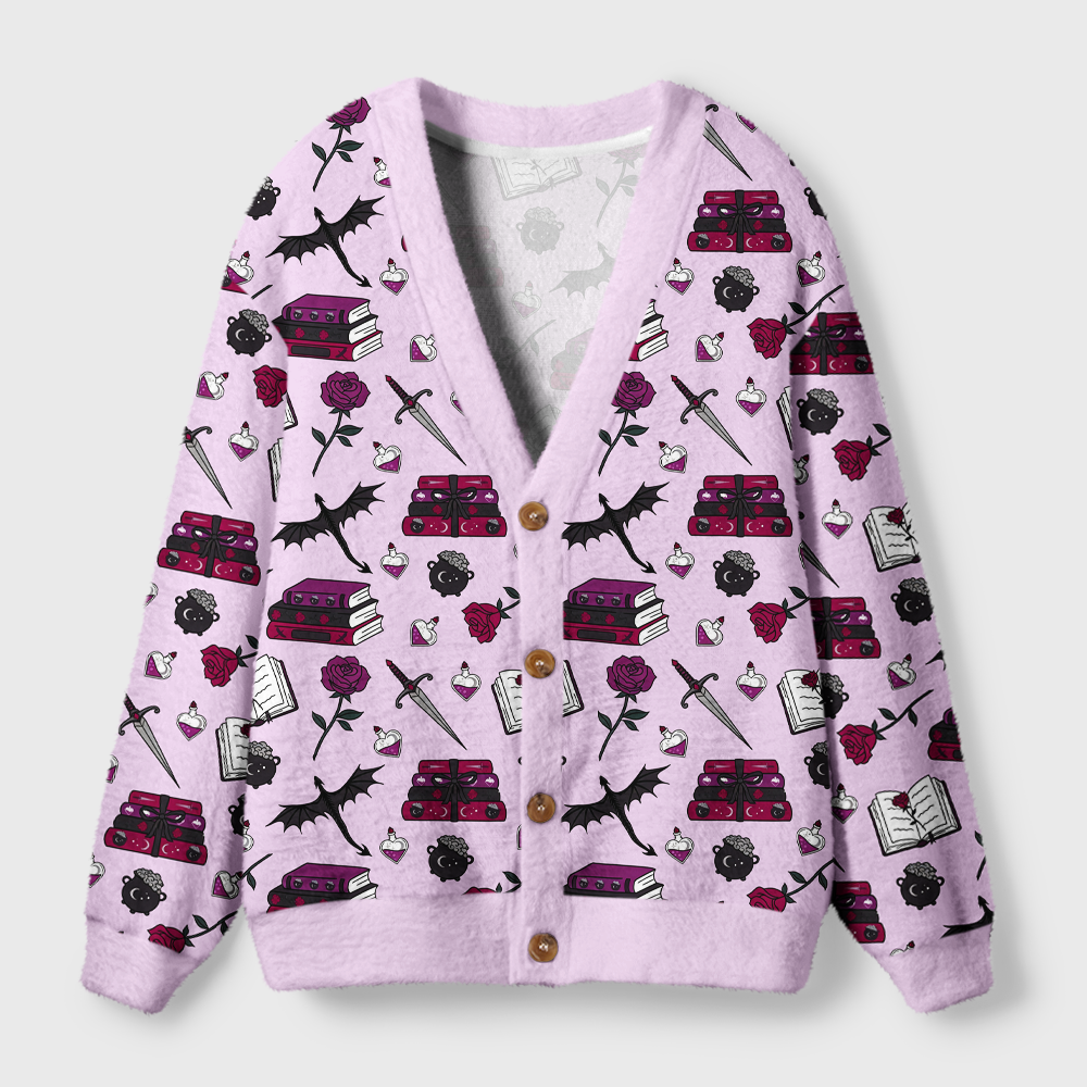 Pagewings Fantasy Bookish Light Knit Unisex Cardigan Sweaters