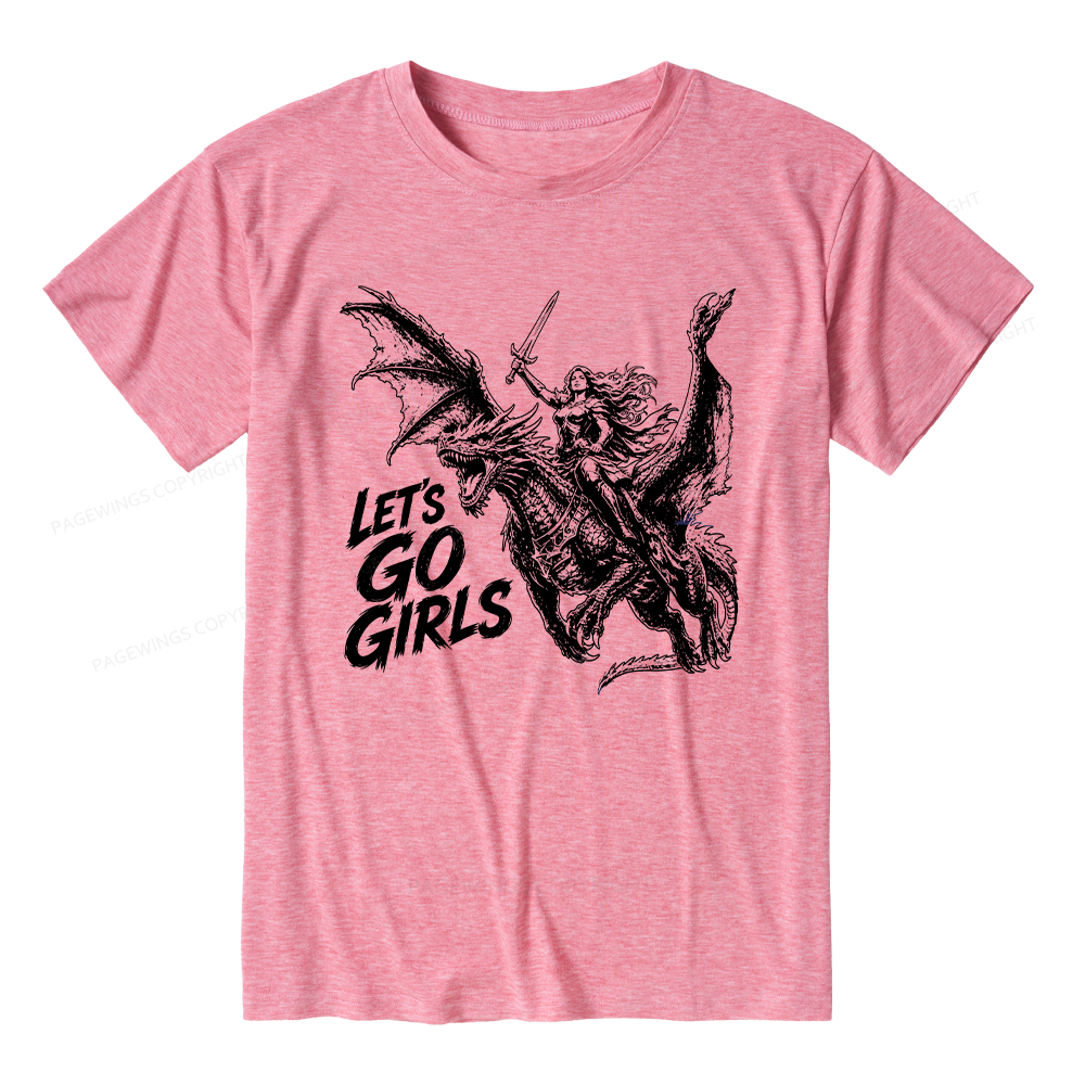 Pagewings Woman Dragon Rider Unisex Heather T-Shirt