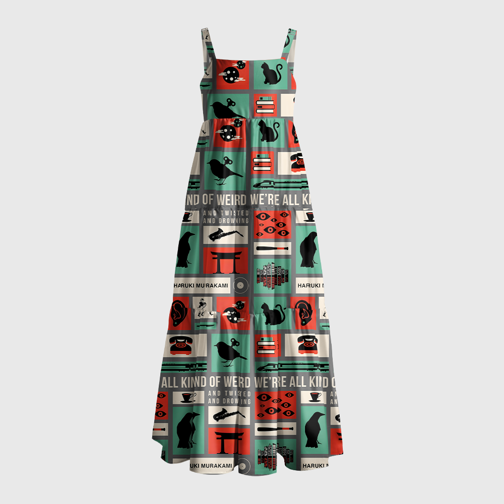 Pagewings Square Neck Storyline Maxi Dress
