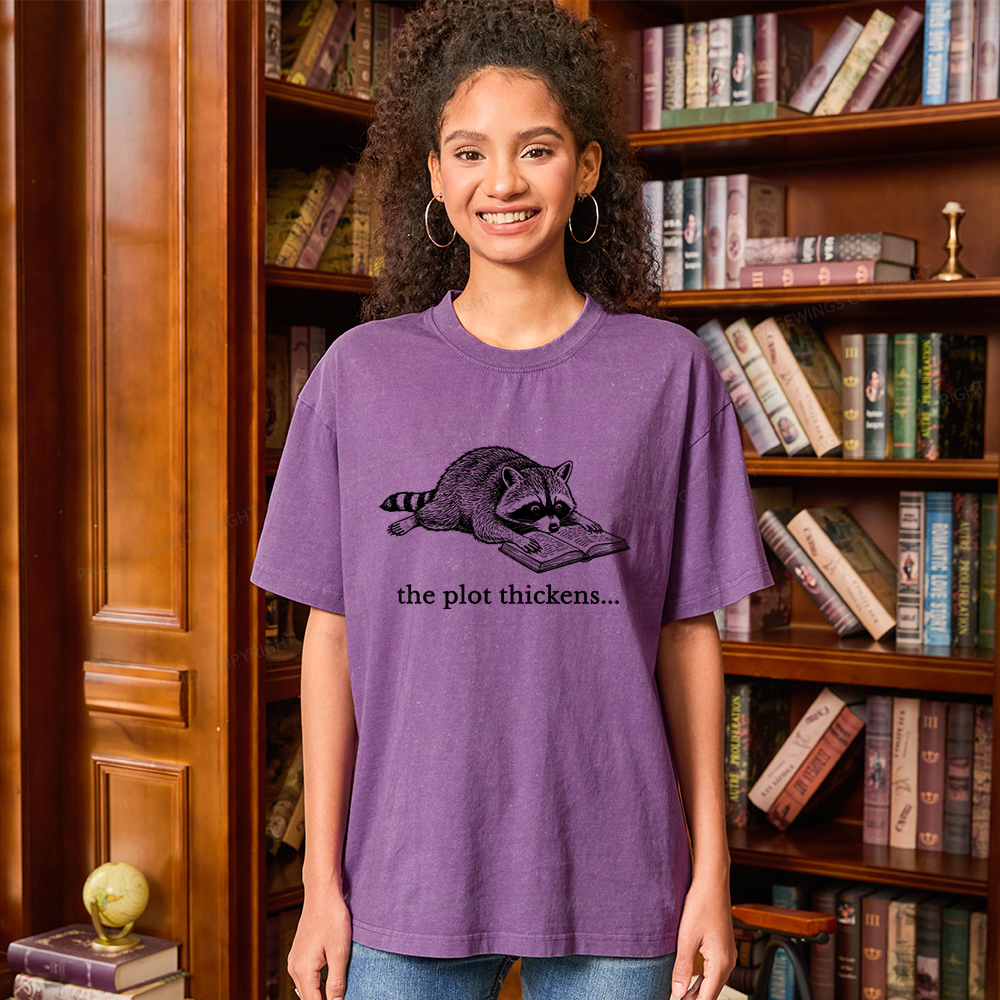 Pagewings The Plot Thickens Unisex Washed T-shirt