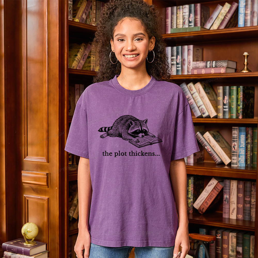 Pagewings The Plot Thickens Unisex Washed T-shirt