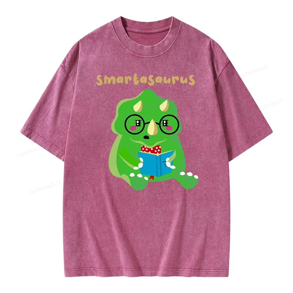 Pagewing Smart Dinosaur Unisex Washed T-shirt