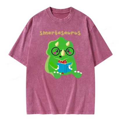 Pagewing Smart Dinosaur Unisex Washed T-shirt
