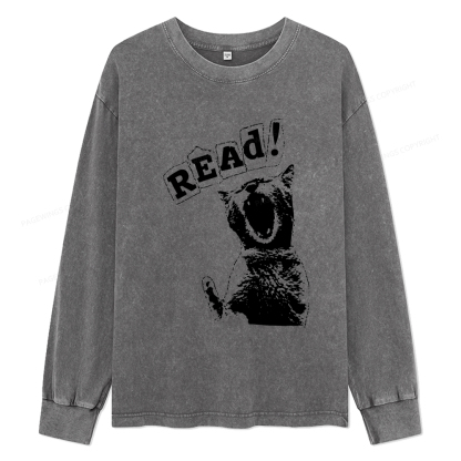 Pagewings Read Unisex Washed Long Sleeve T-shirt