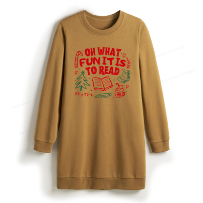 Pagewings Book Lover Holiday Sweatshirt Dress